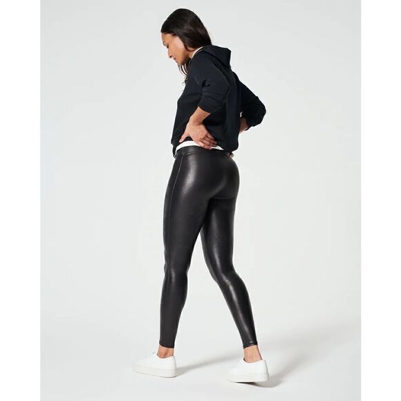 SPANX Faux Leather Leggings Black Size M $98.00 - Picture 1 of 7